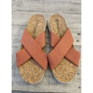 Arcopedico Sandals Women’s 39 8-8.5 Brick Orange Knit Cork Footbed Pantanal